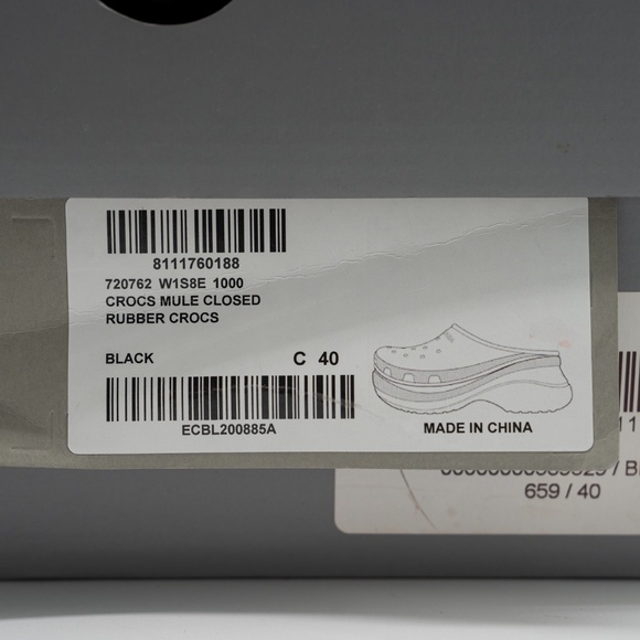size 40 - Balenciaga Crocs Mule Rubber Slide Sandal Platform Black - Picture 13 of 13
